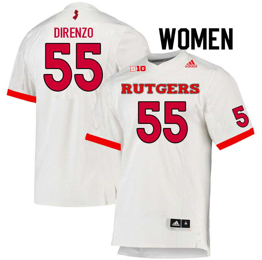 Women #55 J.D. DiRenzo Rutgers Scarlet Knights College Football Jerseys Sale-White